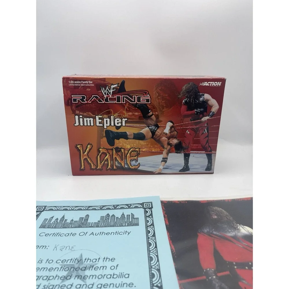 WWF Kane Lot 2000 Jim Epler Camaro 1/2 Diecast Car AUTOGRAPHED photo & Beanie